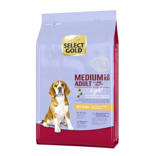 SELECT GOLD Light kutya szárazeledel medium adult csirke 12kg