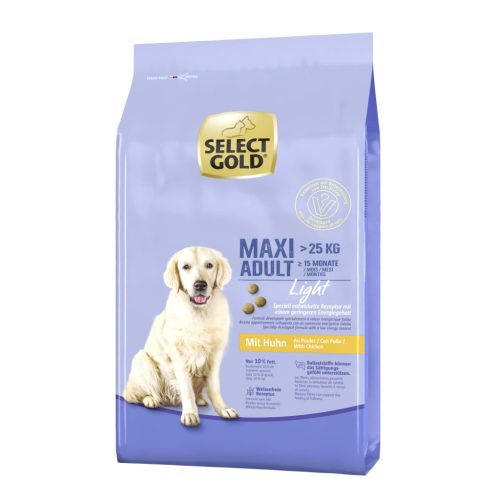 SELECT GOLD Light kutya szárazeledel maxi adult csirke 12kg