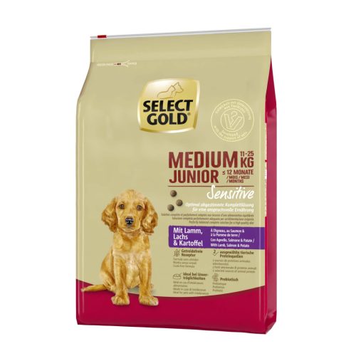 SELECT GOLD Sensitive kutya szárazeledel medium junior bárány 4kg