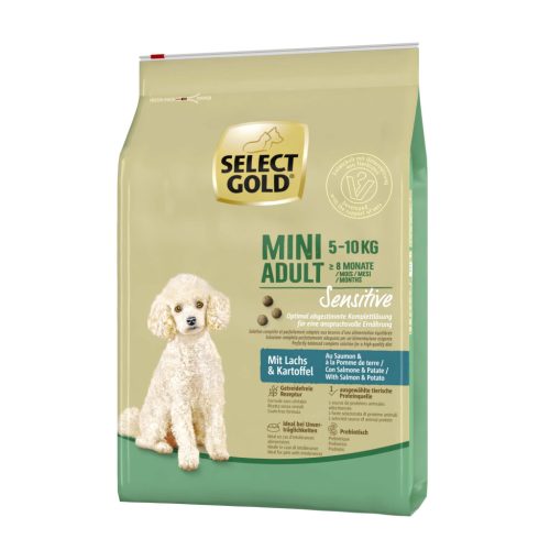 SELECT GOLD Sensitive kutya szárazeledel mini adult lazac 4kg