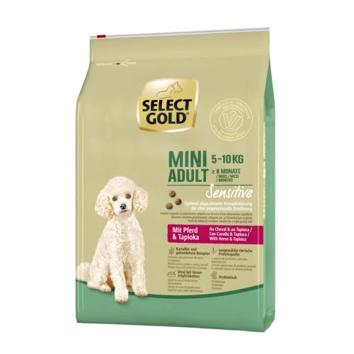 SELECT GOLD Sensitive kutya szárazeledel mini adult ló&tápióka 4kg