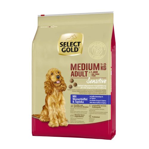 SELECT GOLD Sensitive kutya szárazeledel medium adult bivaly&tápióka 4kg