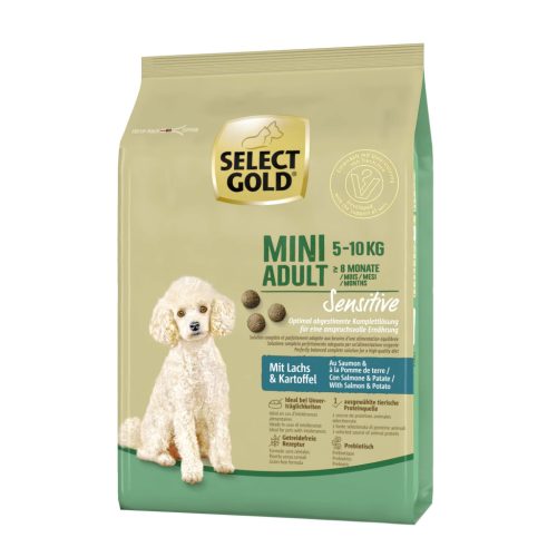 SELECT GOLD Sensitive kutya szárazeledel mini adult lazac 1kg