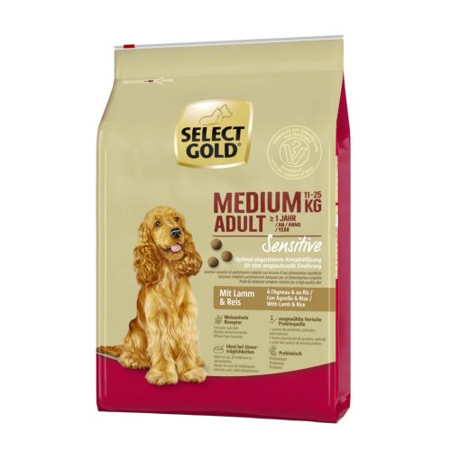 SELECT GOLD Sensitive kutya szárazeledel medium adult bárány&rizs 4kg