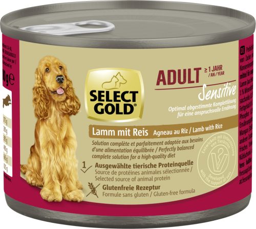 SELECT GOLD Sensitive kutya konzerv adult bárány&rizs 6x200g