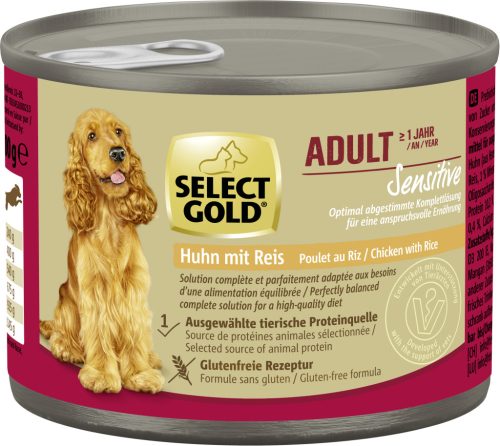 Select Gold Sensitive kutya konzerv adult csirke&rizs 6x200g