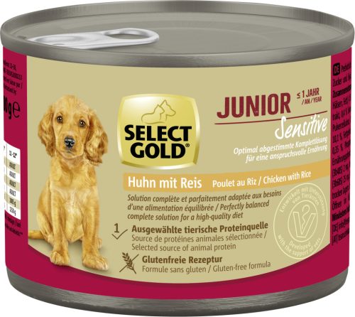 Select Gold Sensitive kutya konzerv junior csirke&rizs 6x200g