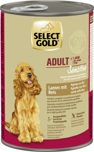 SELECT GOLD Sensitive kutya konzerv adult bárány&rizs 6x400g