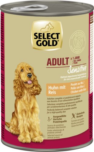 SELECT GOLD Sensitive kutya konzerv adult csirke&rizs 6x400g
