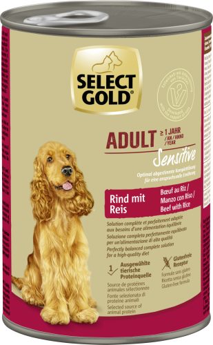 SELECT GOLD Sensitive kutya konzerv adult marha&rizs 6x400g