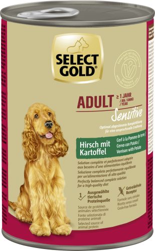 SELECT GOLD Sensitive kutya konzerv adult szarvas&burgonya 6x400g