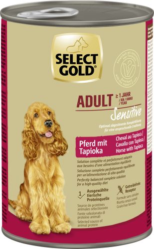 SELECT GOLD Sensitive kutya konzerv adult lóhús&tápióka 6x400g