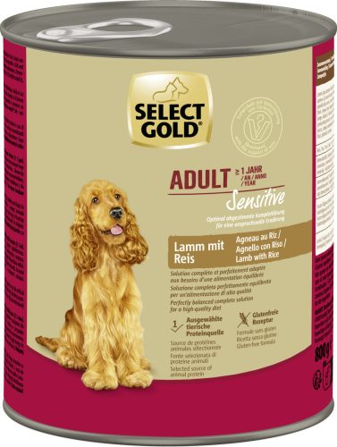 SELECT GOLD Sensitive kutya konzerv adult bárány&rizs 6x800g