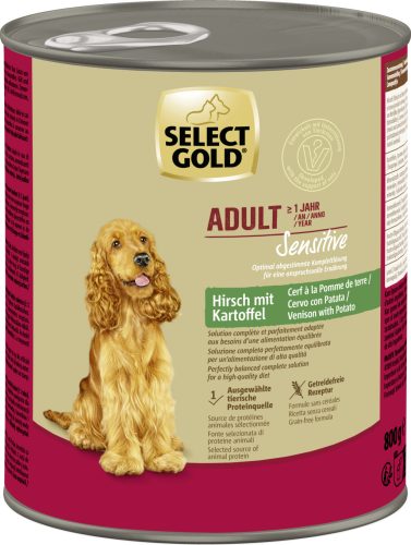 SELECT GOLD Sensitive kutya konzerv adult szarvas&burgonya 6x800g
