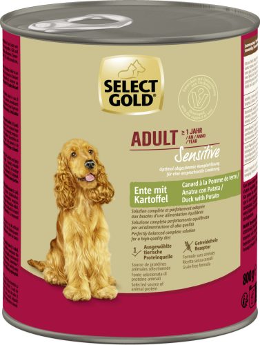 SELECT GOLD Sensitive kutya konzerv adult kacsa&burgonya 6x800g