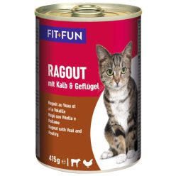 FIT+FUN macska konzerv ragu adult borjú&csirke 12x415g