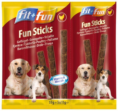 Fit+Fun Fun Sticks kutya jutalomfalat csirke 55g