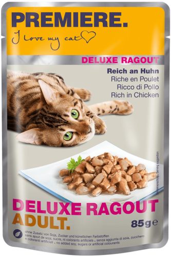 Premiere Deluxe Ragout macska tasak adult csirke 22x85g