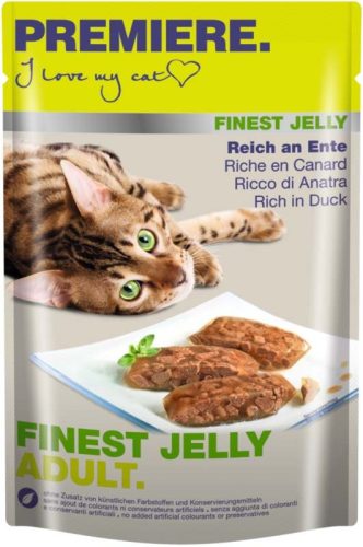 Premiere Finest Jelly macska tasak adult kacsa 22x85g