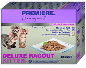 Premiere Deluxe Ragout macska tasak MP kitten borjú&szárnyas 12x85g