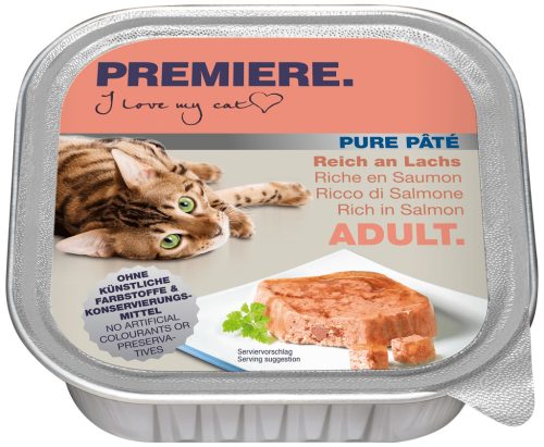 Premiere Petit Pate macska tálka adult lazac 16x100g