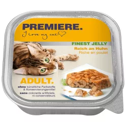 Premiere Finest Jelly macska tálka adult csirke 16x100g