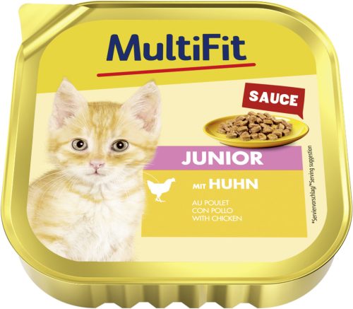 MultiFit macska tálka ragu junior csirke 16x100g