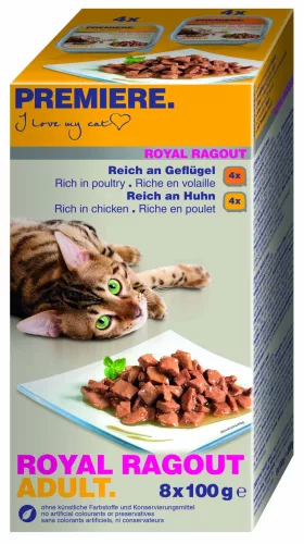 Premiere Royal Ragout macska tálka MP adult szárnyas 8x100g