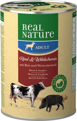 REAL NATURE Classic kutya konzerv adult marha&vaddisznó 6x400g