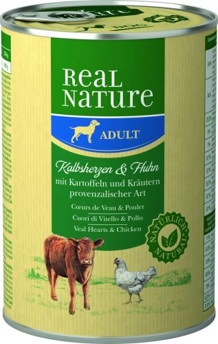 Real Nature Classic kutya konzerv adult borjúszív 6x400g