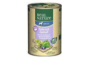 REAL NATURE Classic kutya konzerv adult kacsa&spenót 6x400g