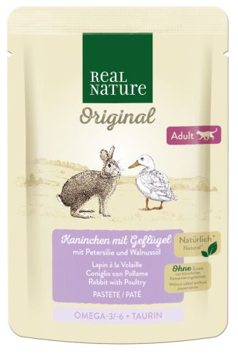 Real Nature Original macska tasak adult nyúl&szárnyas 12x85g