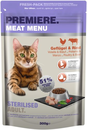 Premiere száraz macskaeledel sterilised szárnyas 300g