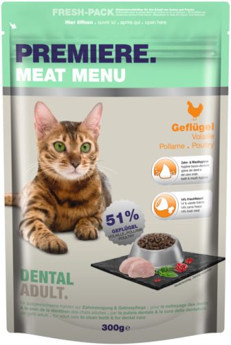 Premiere száraz macskaeledel adult dental csirke 300g
