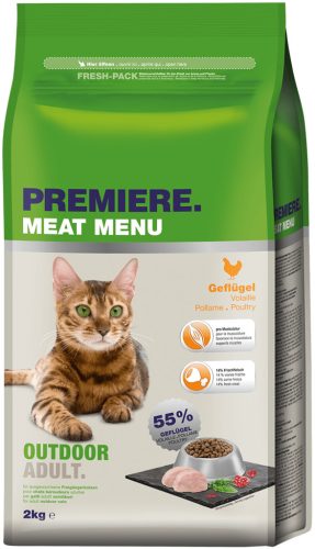Premiere Meat Menu Outdoor száraz macskaeledel szárnyas 2kg