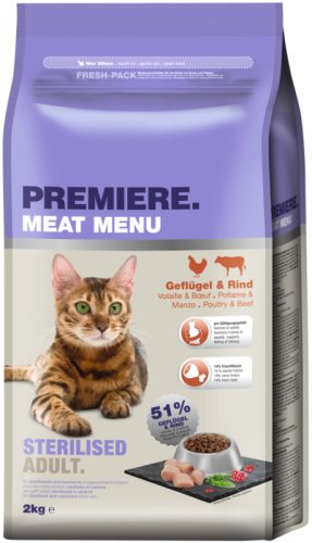 Premiere száraz macskaeledel sterilised szárnyas 2kg