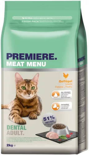 Premiere Meat Menu Dental száraz macskaeledel szárnyas 2kg