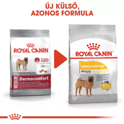 Royal Canin Canine Care Nutrition Medium adult Dermacomfort száraz kutyaeledel 3kg