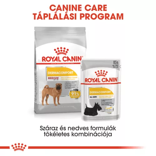 Royal Canin Canine Care Nutrition Medium adult Dermacomfort száraz kutyaeledel 3kg