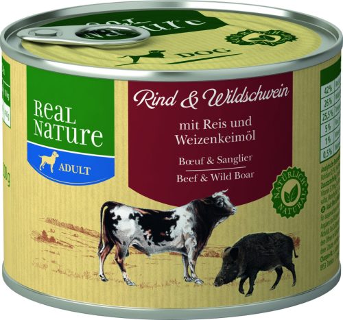 REAL NATURE Classic kutya konzerv adult marha&vaddisznó 6x200g
