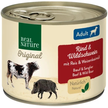 Real Nature Original kutya konzerv adult marha&vaddisznó 6x200g