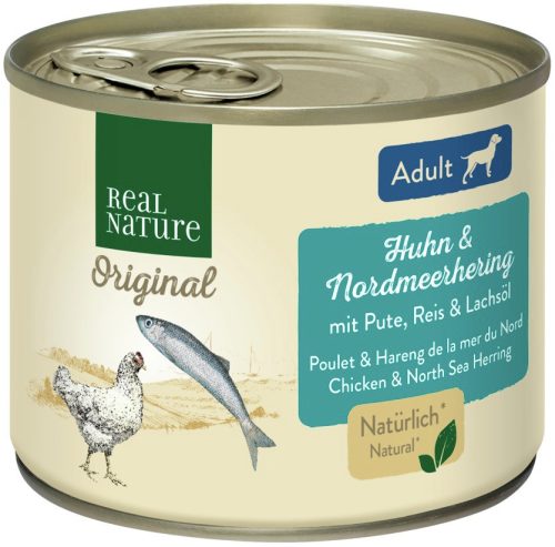 Real Nature Original kutya konzerv adult csirke&hering 6x200g