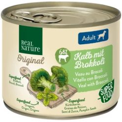   Real Nature Original kutya konzerv adult borjú&brokkoli 6x200g