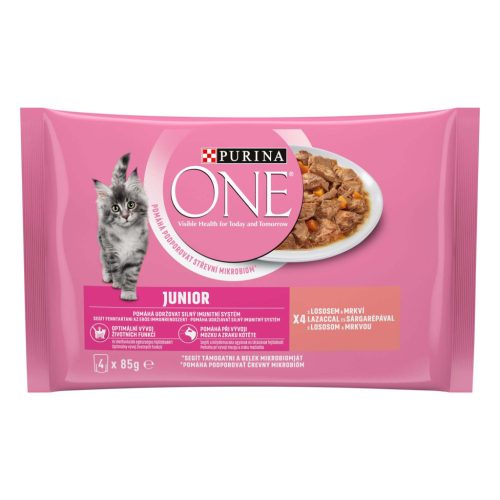 Purina One macska tasak MP junior lazac&sárgarépa 4x85g