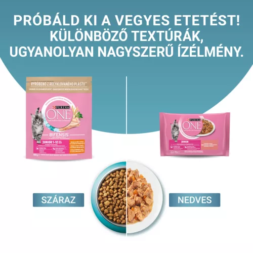 Purina ONE macska tasak MP junior lazac&sárgarépa 4x85g