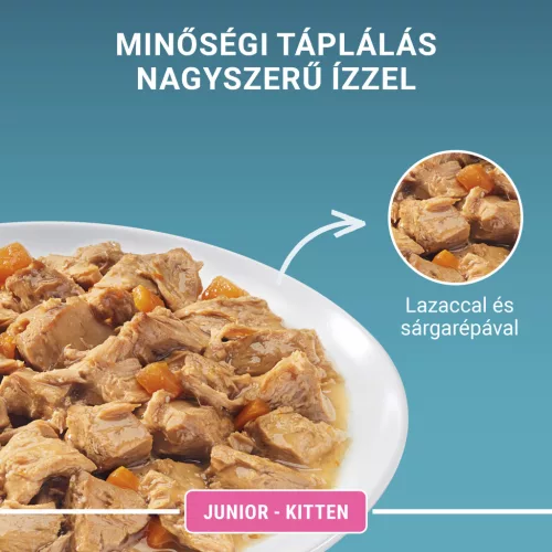 Purina ONE macska tasak MP junior lazac&sárgarépa 4x85g