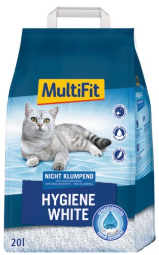 MultiFit Hygiene White nem csomósodó macskaalom 20l