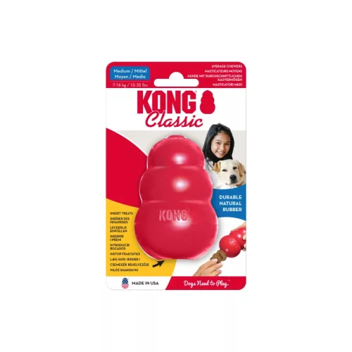 KONG Classic kutyajáték piros M