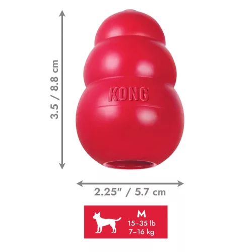 KONG Classic kutyajáték piros M
