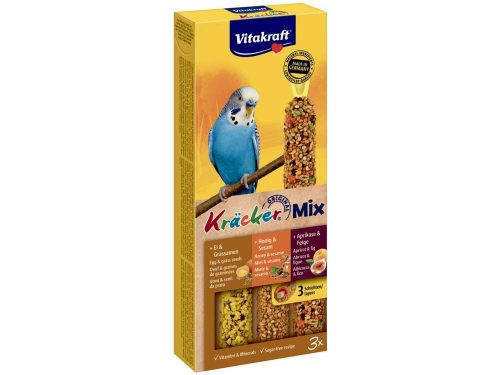 Vitakraft Kräcker Trio-Mix hullámos papagájnak méz&tojás&gyümölcs 80g 3db